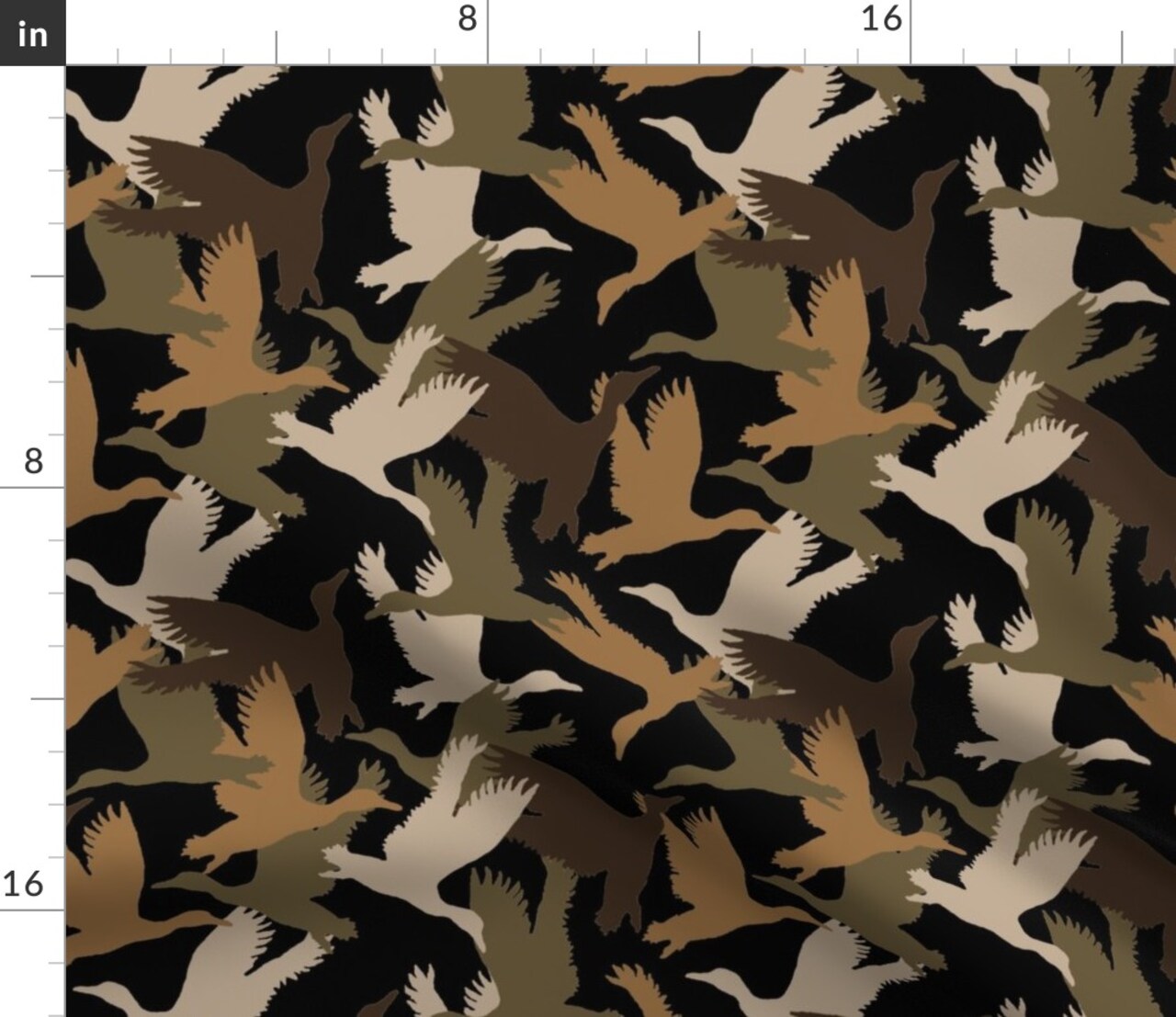 Camoflauge Ducks Camo Animals Camping Outdoors Hunting Birds Flying Custom Printed Fabric by Spoonflower Various Fabrics by the Yard or Fat Quarter